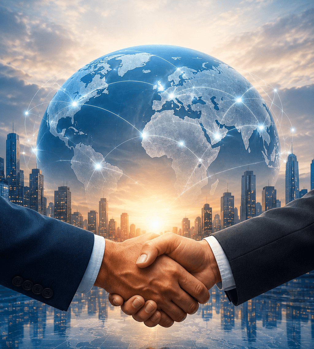 Global trade network connecting markets